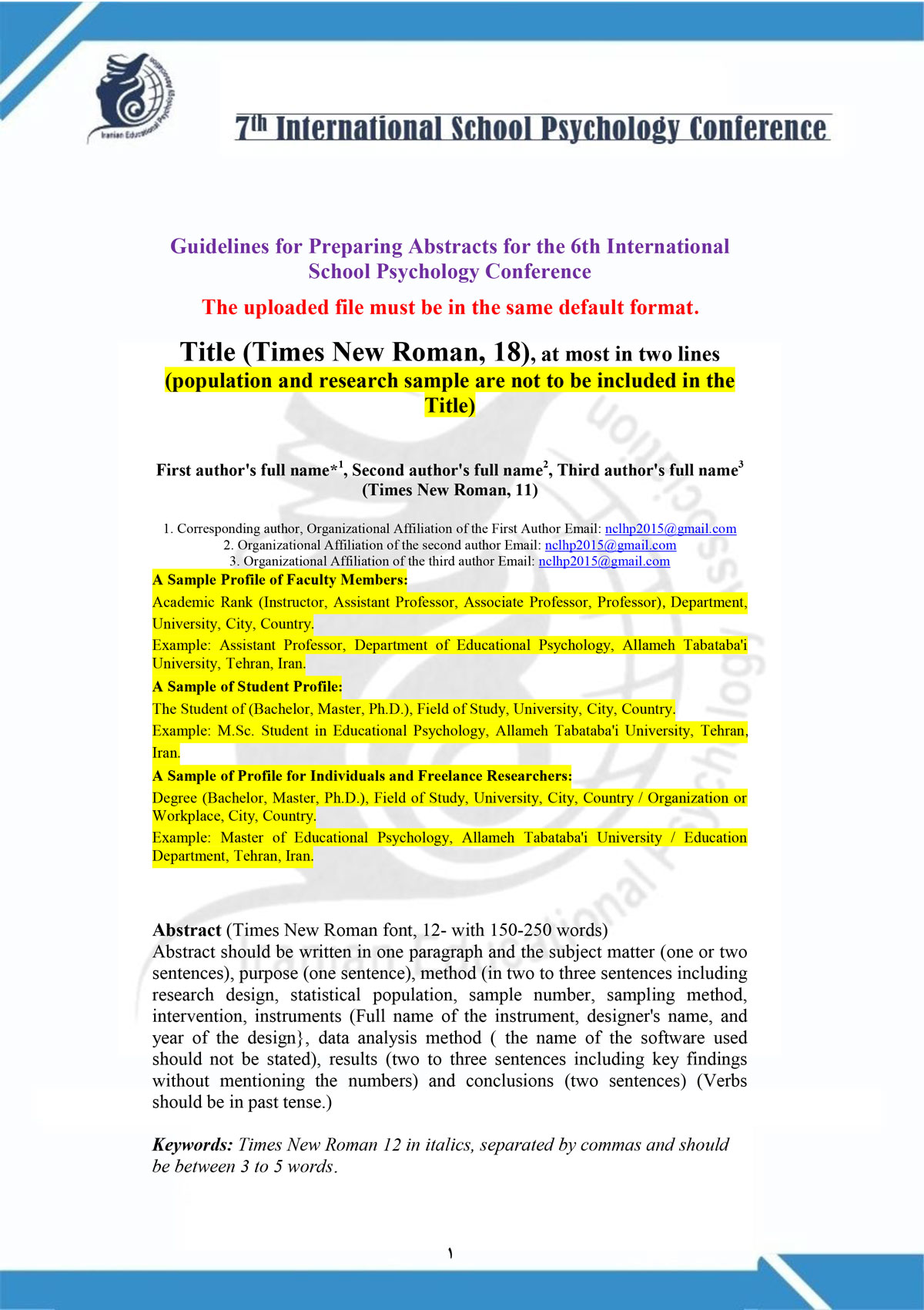 Guide to writing abstracts of articles – English – Iranian Educational ...